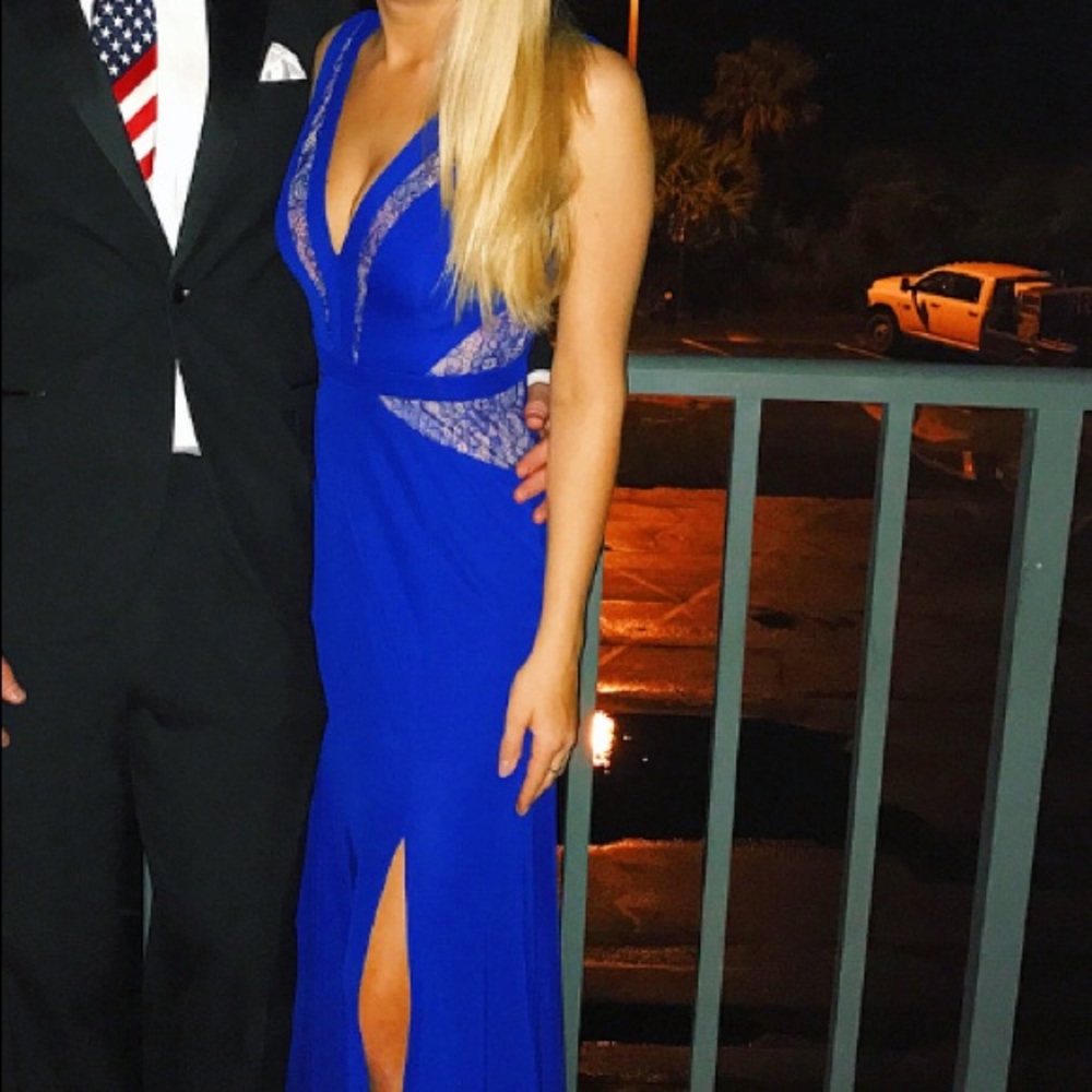 BCBG royal blue floor length dress